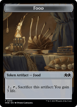 Knight // Food (0010) Double-Sided Token [Wilds of Eldraine Tokens] Foil Near Mi - Image 2