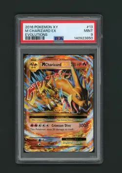2016 Pokemon XY #13 M Charizard EX Evolutions PSA 9 - Image 1