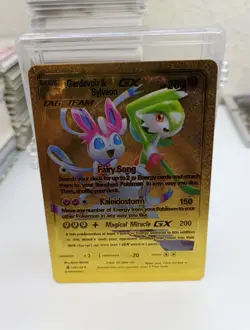 Pokemon Gold Foil Fan Art Card - Gardevoir & Sylveon GX - Tag Team - Image 1