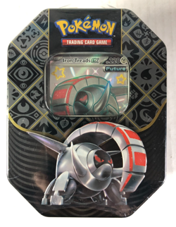 Pokemon Paldean Fates Tin Factory Sealed - Iron Treads EX - 4 Booster Packs - Image 1