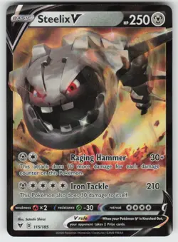 Steelix V 115/185 Holo V Rare Vivid Voltage Pokemon Holo Near Mint - Image 1