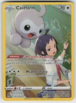 Castform TG11/TG30 Holo Lost Origin Trainer Gallery Pokemon Holo NM - Image 1