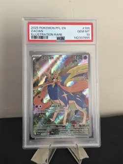 2025 POKEMON PFL EN-PHANTASMAL FLAMES ILLUSTRATION RARE #100 ZACIAN PSA 10 - Image 1