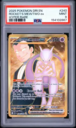 2025 Pokemon Dri En-Destined Rivals #240 Rocket'S Mewtwo Ex Hyper Rare PSA 9 - Image 1