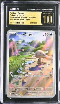 Pokemon Paldean Wooper 102/094 Phantasmal Flames IR CGC 10 PRISTINE - Image 1