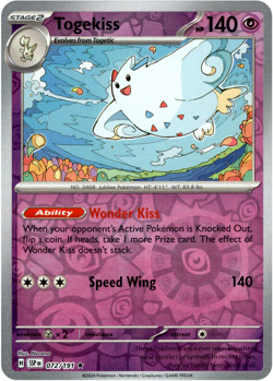 Togekiss - 072/191 - Reverse Holo - Pokemon Surging Sparks - Image 1