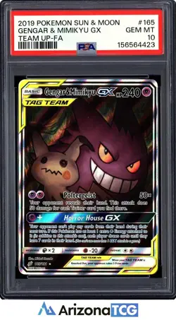 Pokemon 2019 Gengar & Mimikyu GX 165/181 Alt Art Team Up GEM MINT PSA 10 - Image 1
