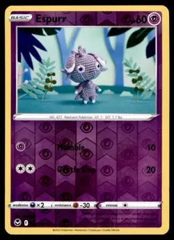 Espurr 081/195 Common Silver Tempest Pokemon Reverse Holo Near Mint - Image 1
