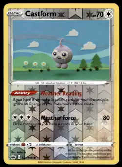 Castform 121/198 Common Chilling Reign Pokemon Reverse Holo Near Mint - Image 1