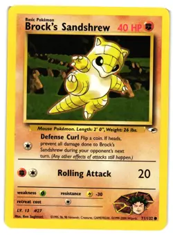 Pokemon TCG Brocks Sandshrew 71/132 Gym Heroes Unlimited LP - Image 1