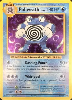 Poliwrath 25/108 Holo Rare Evolutions Pokemon Holo Lightly Played - Image 1
