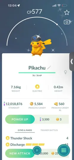 Pokemon Go Shiny Pikachu Mystic cap ( go fest 2026 ) - Image 1