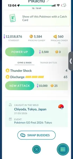 Pokemon Go Shiny Pikachu Mystic cap ( go fest 2026 ) - Image 2