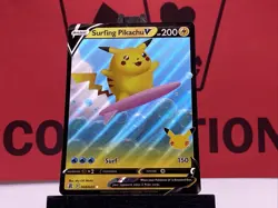Surfing Pikachu V 008/025 Celebrations Holo Ultra Rare Pokemon TCG 2021 NM - Image 4