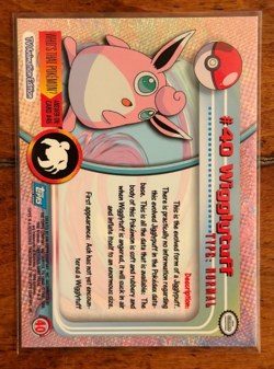 1999 Topps Pokemon Wigglytuff #40 TV Animation Series Blue Logo Non Holo - Image 2