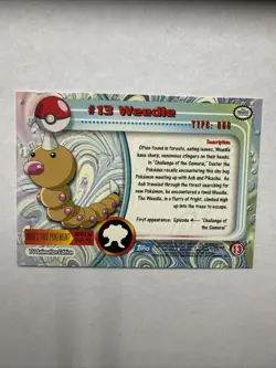 TOPPS - POKEMON - #13 WEEDLE - 1999 TV ANIMATION EDITION M/NM - Image 2