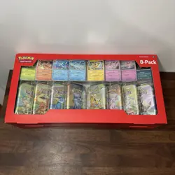 Pokemon Prismatic Evolutions 8 Mini-Tins with Promo Cards Costco 2-pack In Hand - Image 5