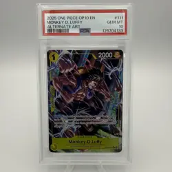 One Piece Monkey.D.Luffy OP10-111 Alternative Art English Royal Blood PSA 10 - Image 1