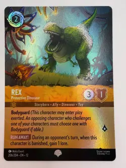 Disney Lorcana Rex Protective Dinosaur 206/204 Epic Wilds Unknown EN NM - Image 1
