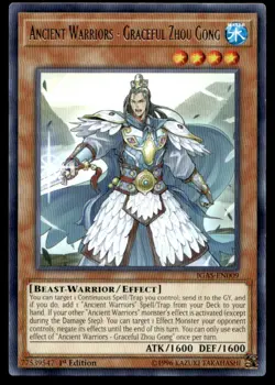 Ancient Warriors - Graceful Zhou Gong Ignition Assault IGAS-EN009 MP YuGiOh TCG - Image 1