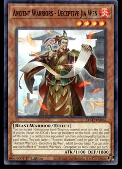 Ancient Warriors - Deceptive Jia Wen Eternity Code ETCO-EN022 MP YuGiOh TCG | Bu - Image 1