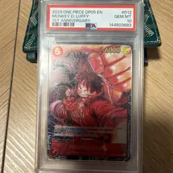 2023 One Piece OP05 En 1st Anniversary #012 Monkey D. Luffy PSA 10 GEM MINT - Image 1