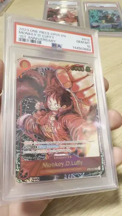 2023 One Piece OP05 En 1st Anniversary #012 Monkey D. Luffy PSA 10 GEM MINT - Image 2