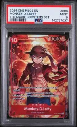Monkey D. Luffy Treasure Boosters Set One Piece Promos 006 NM PSA 9 - Image 1