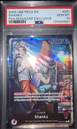 Bandai One Piece Shanks Leader OP09-001 2025 PSA Magazine Promo EN Foil PSA 10 - Image 3