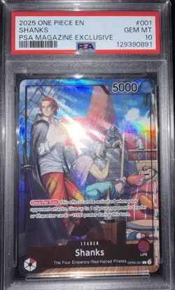 Bandai One Piece Shanks Leader OP09-001 2025 PSA Magazine Promo EN Foil PSA 10 - Image 4