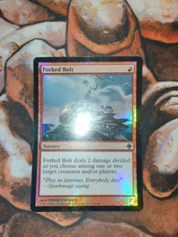 FOIL Forked Bolt Rise of the Eldrazi ROE Magic the Gathering 1st Edition - Image 1