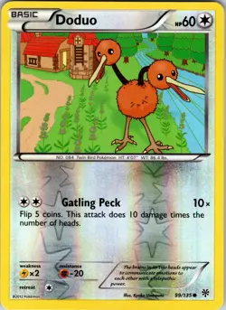 Doduo 99/135 Plasma Storm Pokemon LP Reverse Holo - Image 1