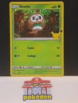 Pokemon TCG Rowlet Holo 7/25 McDonalds 25th Anniversary NM/MT - Image 1