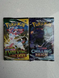 Pokemon TCG Evolving Skies + Chilling Reign English Booster 2 Packs - Image 1