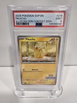 PSA 9 2025 POKEMON SVP EN-SV BLACK STAR PROMO | ILLUSTR CONTEST 2024 PIKACHU 214 - Image 1