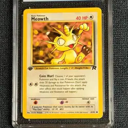 Pokemon Meowth 62/82 1st Edition CGC 9 Mint Blue Label TCG 2000 Team Rocket WotC - Image 4