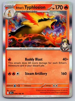ETHAN'S TYPHLOSION 034/182 HOLO R POKEMON DESTINED RIVALS NM/M - Image 1
