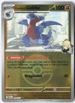 Cynthia's Gabite (Poke Ball) 110/217 Ascended Heroes Pokemon Reverse Holo NM - Image 1