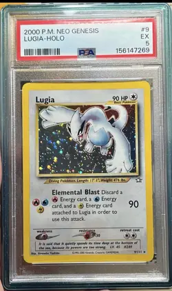 Pokemon Neo Genesis Lugia 9/111 Holo Rare 2000 PSA 5 (Mouth Swirl) - Image 3