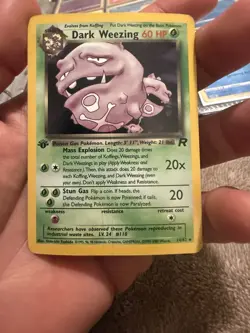 Dark Weezing 1st Edition Holo Rare Team Rocket 14/82 1999 60 HP Wizards DAMAGED - Image 1