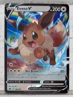 Eevee V #108/159 Crown Zenith Pokemon TCG! Ultra Rare Holo NM/MINT!! - Image 1