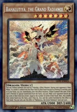 Yu-Gi-Oh! Bahalutiya, the Grand Radiance 1st Ed. LIOV-EN023 Secret Rare NM/LP x1 - Image 1