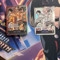 ST30-001 Luffy & Ace leader Alt Art (Parallel) One Piece Card Game ENGLISH Deck - Image 1