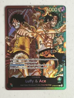 One Piece ST30-001 Luffy and Ace Leader Holo EN In Hand Ships within 24 hours - Image 1