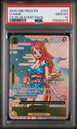 2025 ONE PIECE CHAMPIONSHIP 2025-26 EVENT PACK #101 O-NAMI PSA 10 CS 25-26 - Image 1
