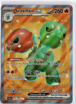 Scovillain ex 216/191 Holo Shiny Pokemon TCG Card Surging Sparks Trading Card - Image 3