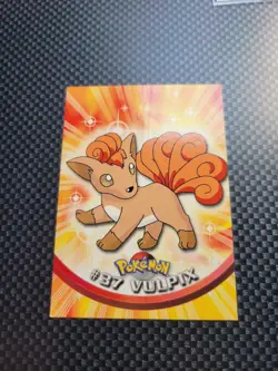1999 Topps Pokemon Vulpix #37 TV Animation Edition Card Red Logo LP - Image 1