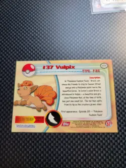 1999 Topps Pokemon Vulpix #37 TV Animation Edition Card Red Logo LP - Image 2