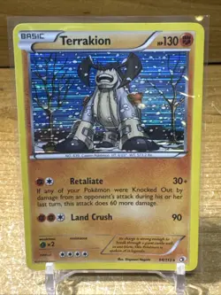 Terrakion - 84/113 - Pokemon Legendary Treasures Black White Holo Rare Card NM - Image 1