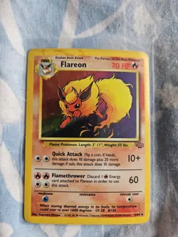Pokemon Jungle Flareon Card 3/64 Holo Rare Shiny Base Set - Image 1